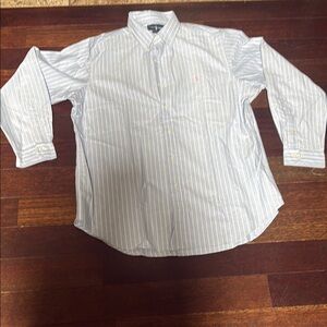 Ralph Lauren Blue and White Pinstripe Dress Shirt